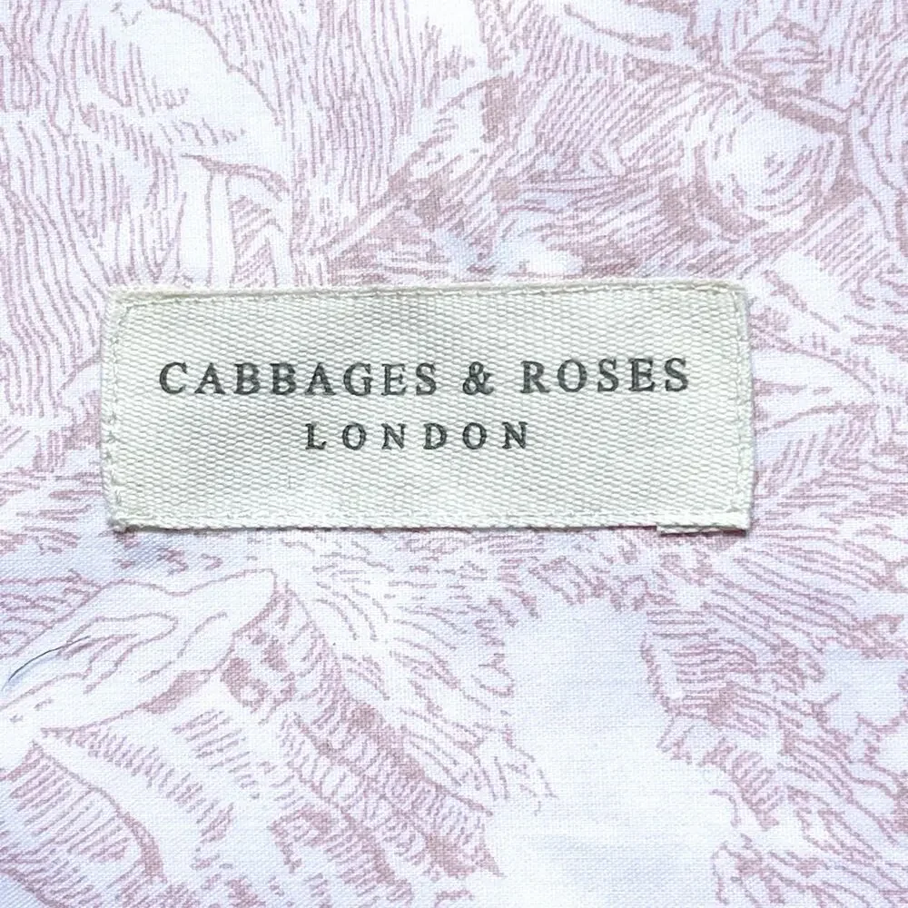 NEW Cabbages & Roses London Country Toile Cotton Duvet Set- Rose Pink, King Size